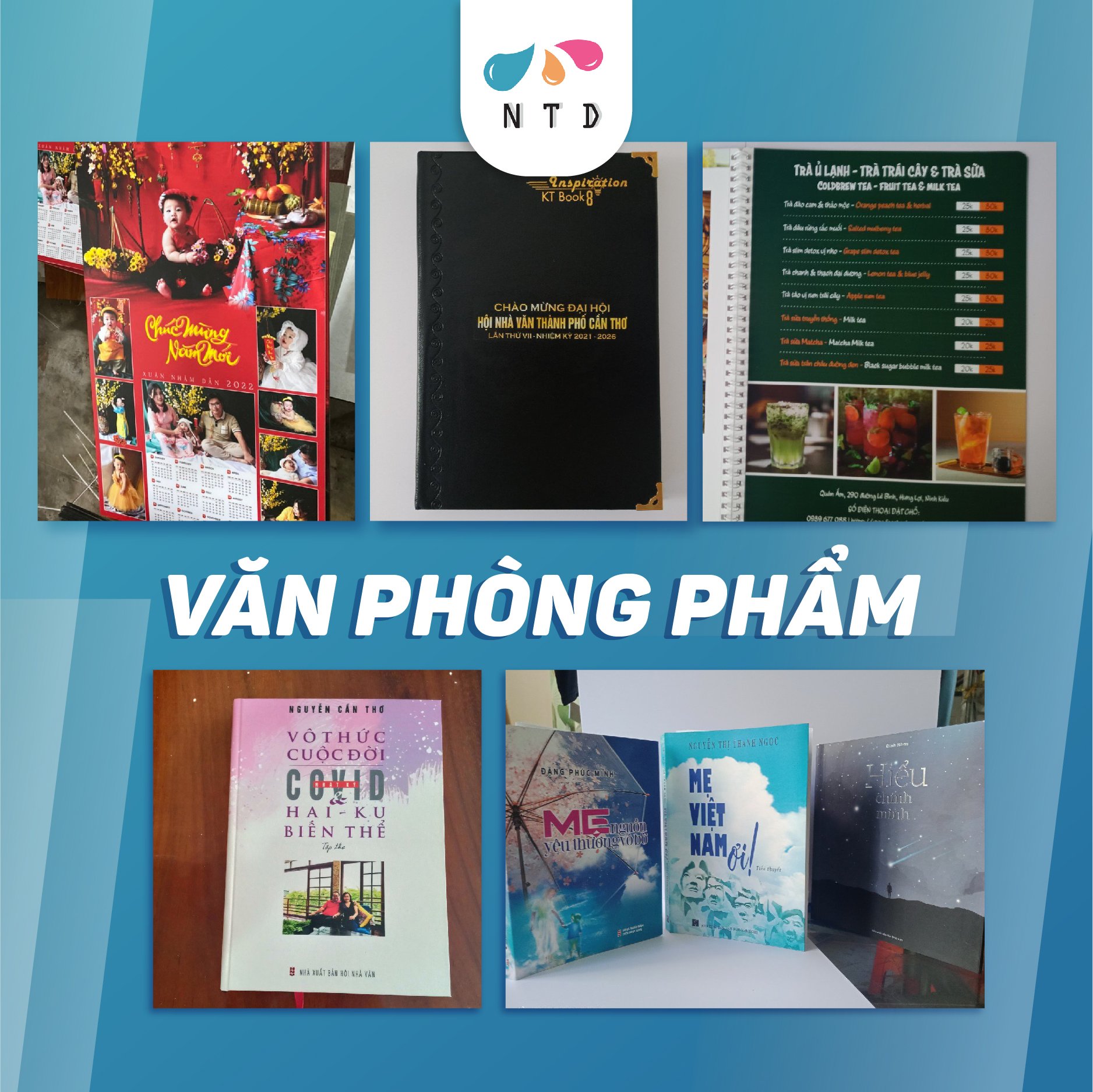 in sách, sổ tay, lịch